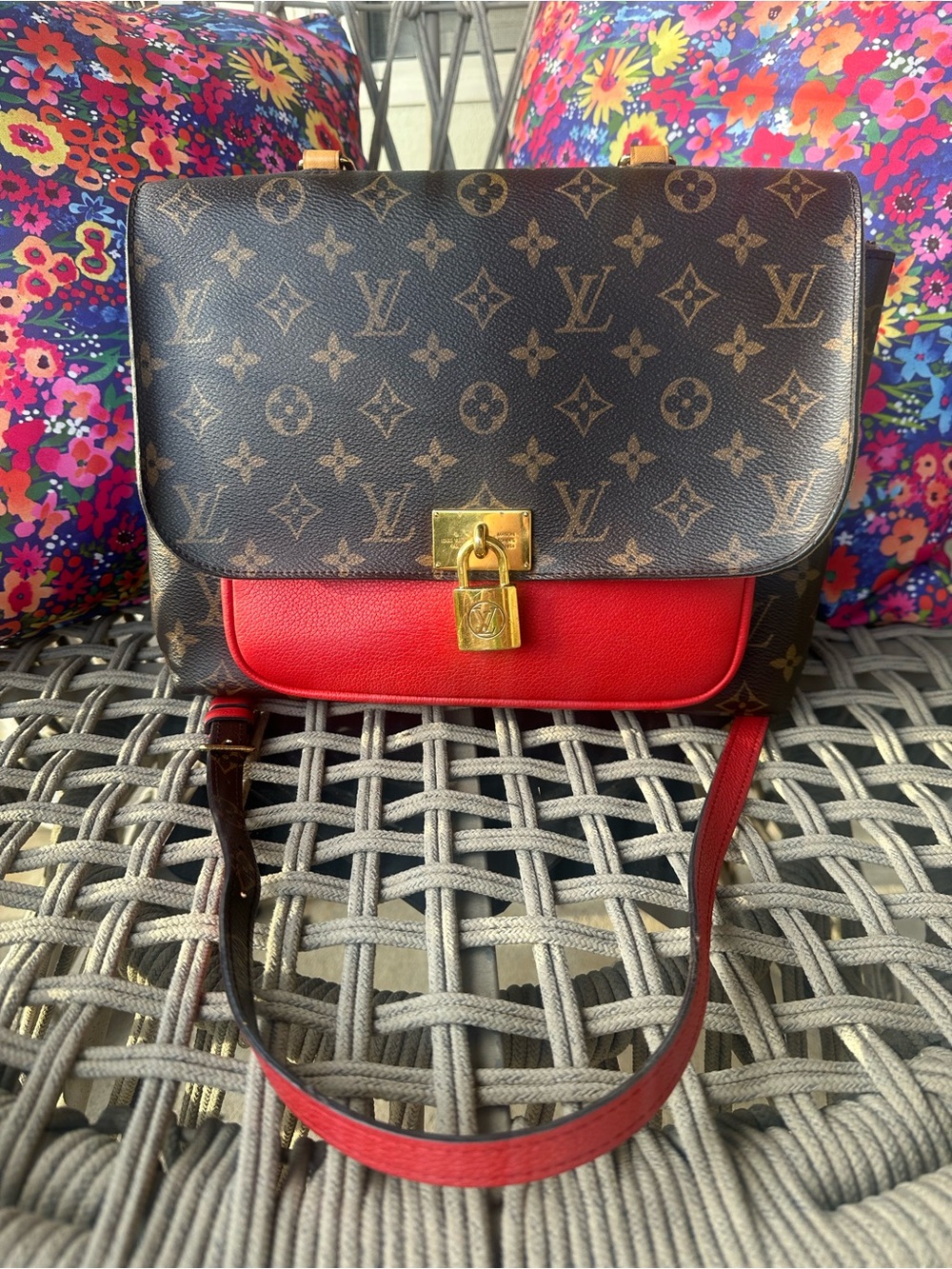 Louis Vuitton Marignan Monogram Coquelicot Crossbody / Shoulder Bag